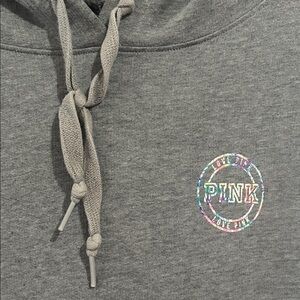 Gray Hoodie Victoria’s Secret Pink XL pullover sweatshirt tie dye love pink flaw